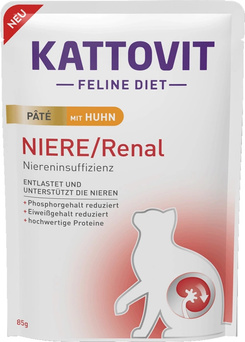 KATTOVIT SASZ 85G-PATE DIETA RENAL KURCZAK SASZETKA DLA KOTÓW 85G