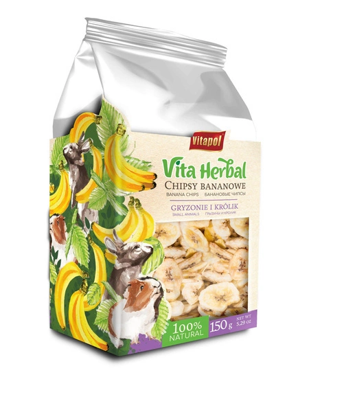 Vitapol Vita Herbal Chipsy bananowe dla gryzoni i królika 150g 