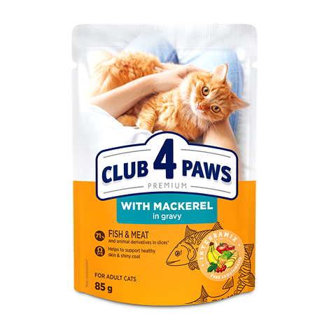 Club 4 Łapy Kot- Makrela w sosie 85g 