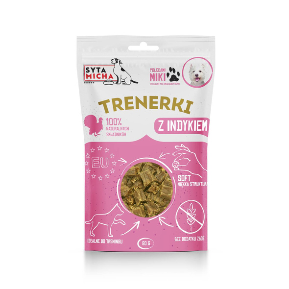 Syta Micha trenerki z indykiem dla psa 80g