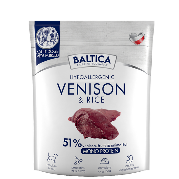 Baltica karma z dziczyzną i ryżem dla średnich ras - 1kg