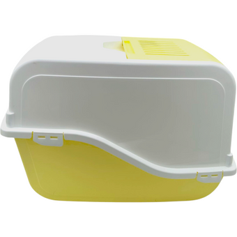 BERGAMO TOALETA ARIEL ŻÓŁTA 57x39x38cm, łopatka i filtr węglowy w zestawie