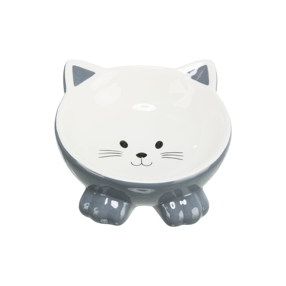 Trixie Miska ceramiczna, dla kota, w kształcie kota, różne kolory, 0.15 l/o 14 cm, wysoka