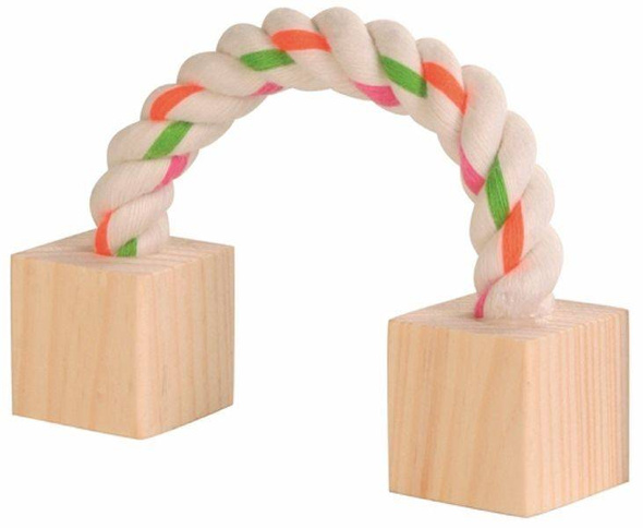 Trixie Sznur z drewnianymi kostkami 20cm