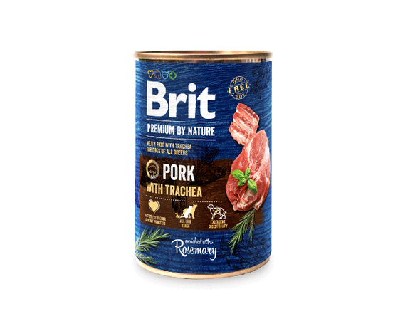 Brit By Nature Pork with Trachea 400g