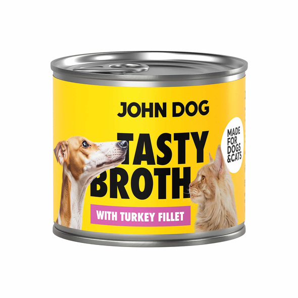 John Dog Tasty Broth – Zupa z indykiem dla kota i psa 300 g