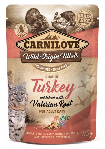 Carnilove Cat Turkey & Valerian 85g saszetka