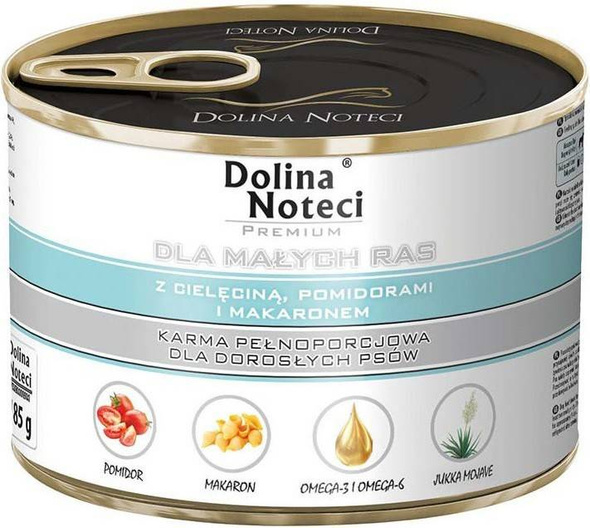 Dolina Noteci Małe Rasy- Cielęcina, Pomidor i Makaron 185g 