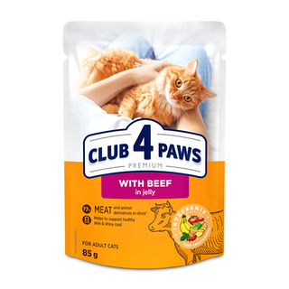 Club 4 Łapy Kot- Wołowina w galaretce 85g