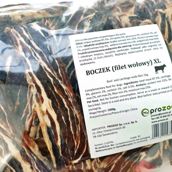 Prozoo Boczek filet wołowy z chrząstką 1kg