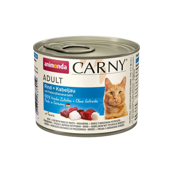 Animonda Carny Adult – karma mokra dla kota wołowina, dorsz i korzeń pietruszki (200 g)