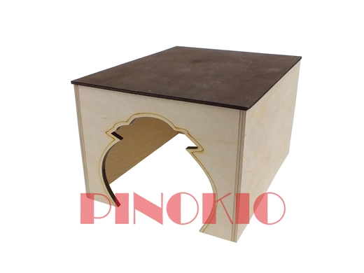 Pinokio drewniany domek dla świnki morskiej DUŻY 17 x 23,5 x 14 cm 