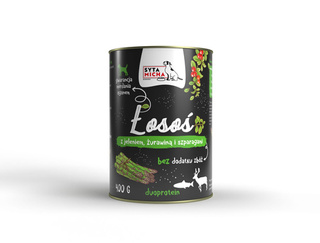 Syta Micha Łosoś z jeleniem, żurawiną i szparagami 400g