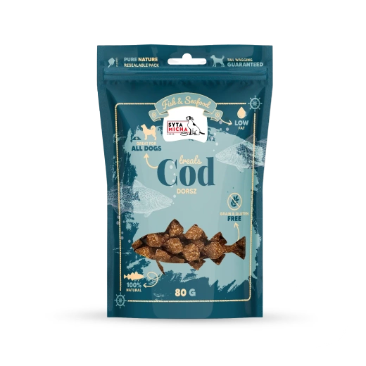 Syta Micha Fish & Seafood – Naturalne Przysmaki z Dorszem dla Psa – 80g