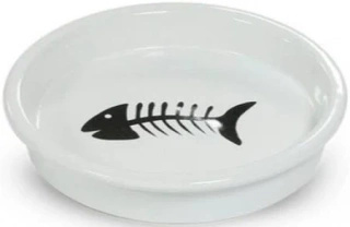 Yarro  Miska ceramiczna talerzyk dla kota biały 13,5cm