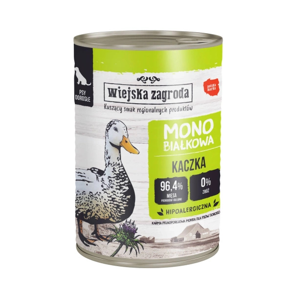 Wiejska Zagroda Monoprotein Kaczka 400g puszka dla psa