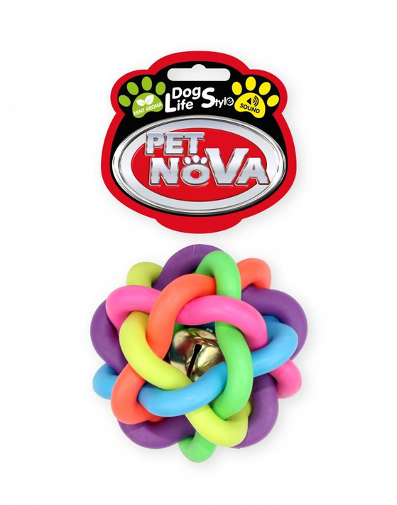 Pet Nova Piłka pleciona z dzwonkiem 6cm