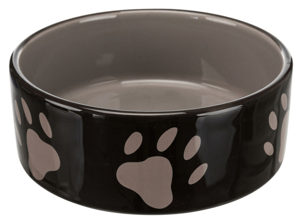 Trixie Miska Ceramiczna dla psa czarna w szare łapki 1,4L