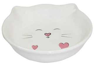 Yarro Miska ceramiczna dla kota biały kot 14x14x3,5cm