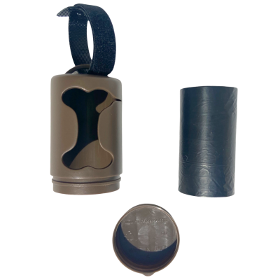 BERGAMO POJEMNIK NA KUPOWORKI BRĄZOWY + 20worków w zestawie