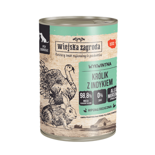 Wiejska Zagroda Królik+Indyk 400g puszka