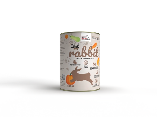 Syta Micha Mokra karma dla psa Królik z warzywami 400g 