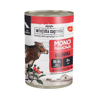 Wiejska Zagroda Monoprotein Wołowina 400g puszka dla psa
