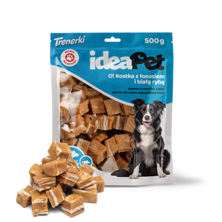 IDEAPET 500g KOSTKA Z ŁOSOSIEM I BIAŁĄ