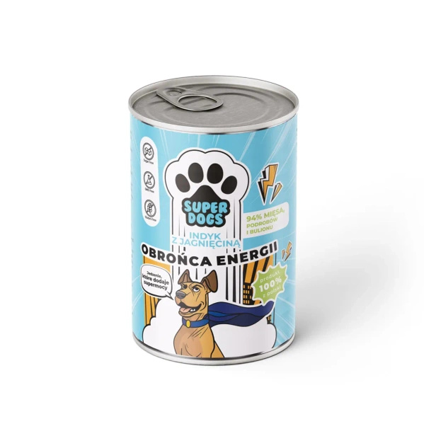 Uniszki  Karma mokra SUPERDOGS Strażnik Siły. Wieprzowina z wołowiną 400g