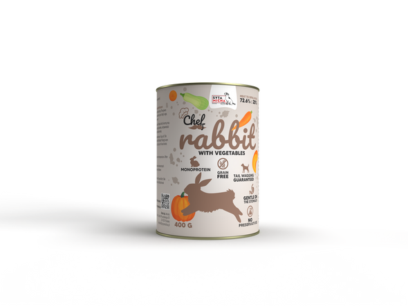 Syta Micha Mokra karma dla psa Królik z warzywami 400g 