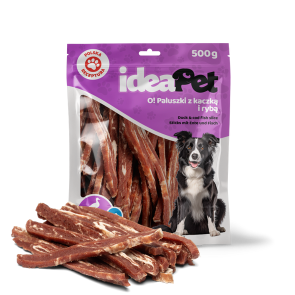 IDEAPET 500g PALUSZKI Z KACZKĄ I RYBĄ   