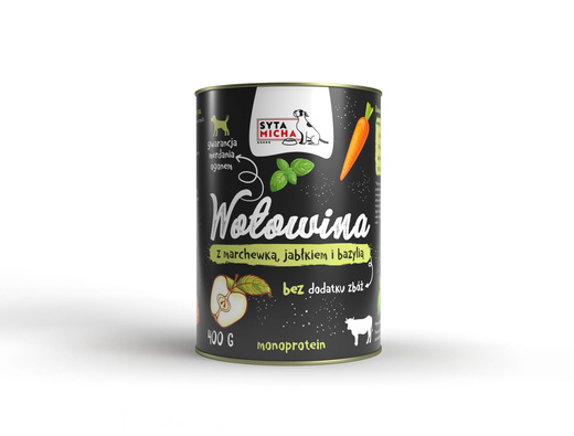 Syta Micha Wołowina z marchewką, jabłkiem i bazylią 400g