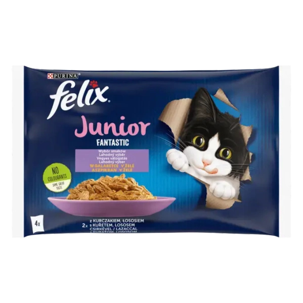 Felix Fantastic Junior – Kurczak + Łosoś 4x85 g