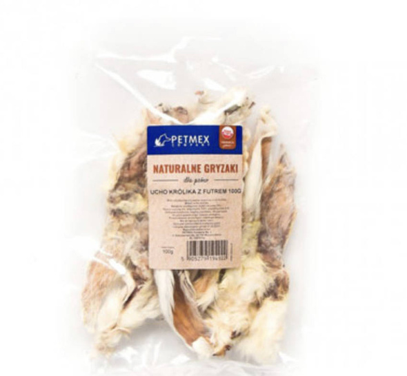 Petmex Ucho królika z futrem 100g
