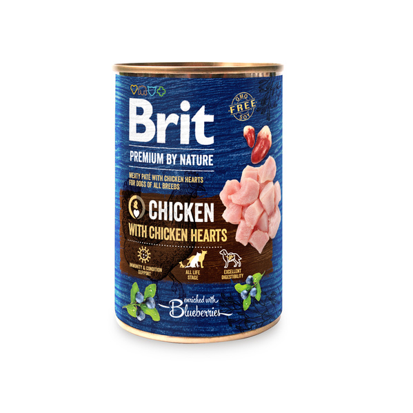 BRIT-BY NATURE-400g CHICKEN&HEARTS kura